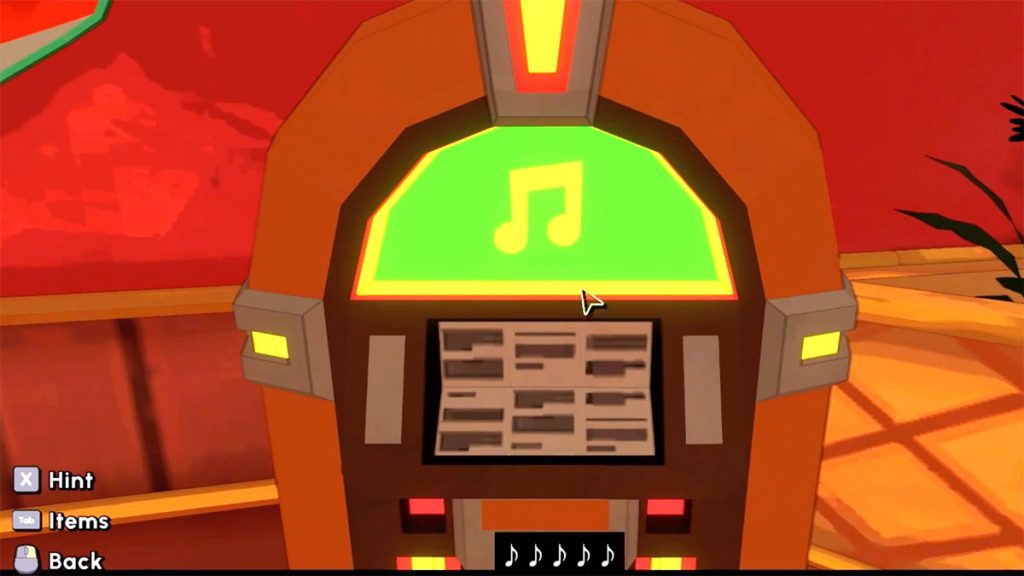 A jukebox in a video game.
